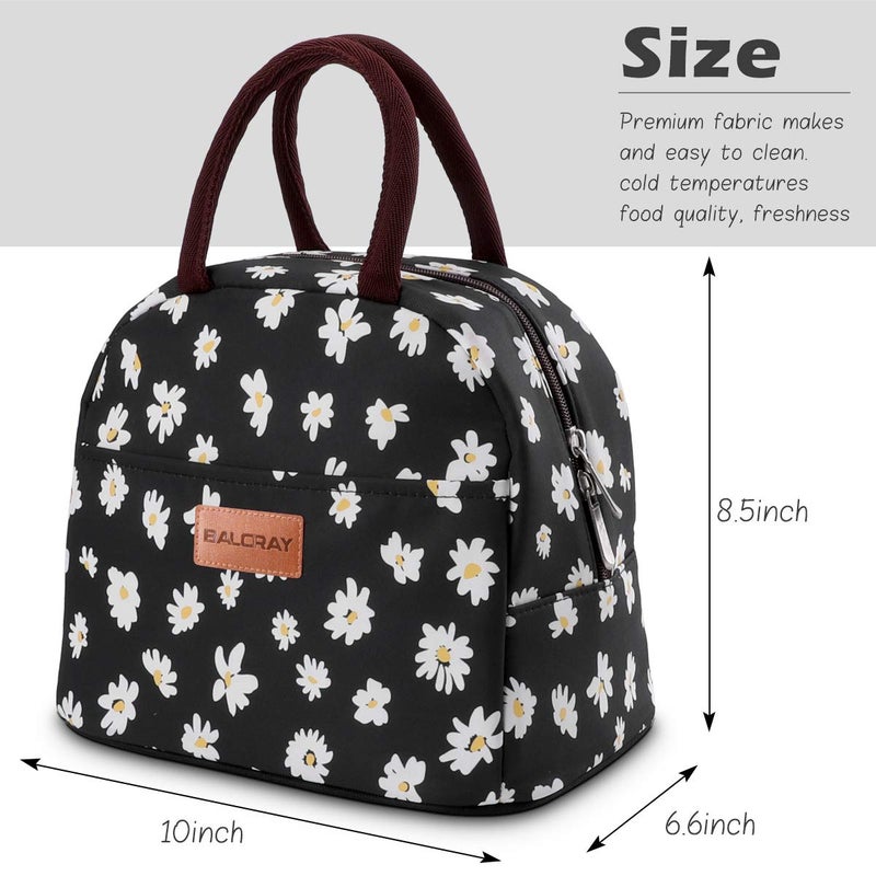 BALORAY Lunch Bag for Women Men Insulated Lunch Box for Adult Reusable Lunch Tote Bag for Work, Picnic or Travel (Daisy) - Image 4
